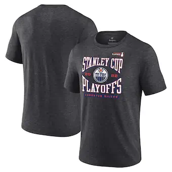 Edmonton Oilers Fanatics Branded 2022 Stanley Cup Playoffs Wraparound T-Shirt - Heathered Charcoal