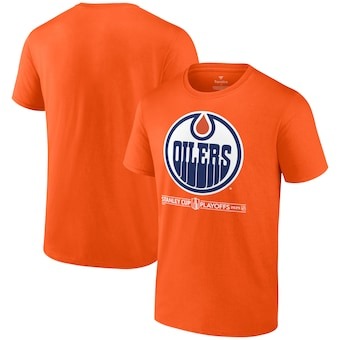 Men's Edmonton Oilers Fanatics Branded Orange 2024 Stanley Cup Playoffs Breakout T-Shirt